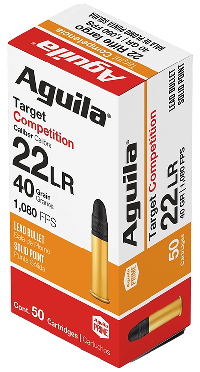 Aguila 1B220514 Competition  22LR 40gr Lead Solid Point 50 Per Box/20 Case
