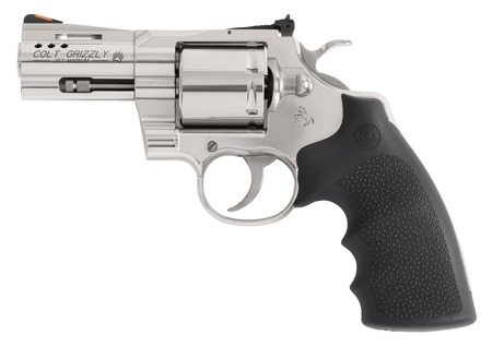 Colt Mfg GRIZZLYSP3RTS Grizzly  357 Mag 6 Shot 3" Stainless Ported Vent Rib Barrel, Stainless Unfluted Cylinder, Stainless Stainless Steel Frame, Black Hogue Overmolded Grip, Exposed Hammer