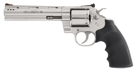 Colt Mfg GRIZZLYSP6RTS Grizzly  357 Mag 6 Shot 6" Stainless Ported Vent Rib Barrel, Stainless Unfluted Cylinder, Stainless Stainless Steel Frame, Black Hogue Overmolded Grip, Exposed Hammer