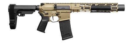 CMMG 30A0ED0-CT Zeroed Banshee Mk4 300 Blackout 30+1 6.50" Black Nitride Threaded Barrel, Coyote Tan Cerakote Aluminum Receiver w/Picatinny Rail, M-LOK Handguard, Black Polymer CMMG RipBrace, CMMG Zer