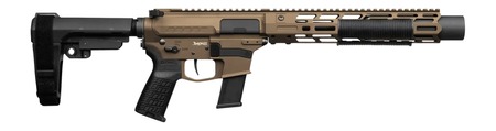 CMMG 45AEA70-MB Zeroed Banshee MkG 45 ACP 13+1 6.50" Black Nitride Threaded Barrel, Midnight Bronze Cerakote Aluminum Receiver w/Picatinny Rail, M-LOK Handguard, Black Polymer CMMG RipBrace, CMMG Zero