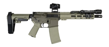 Shark Coast Tactical SCC06803KG300-P Knoll Grass Bundle 300 Blackout 30+1 10" Threaded Barrel, 2-Tone Green Cerakote Aluminum Receiver w/Picatinny Rail, M-LOK Handguard, OD Green Polymer Brace  &  Grip,