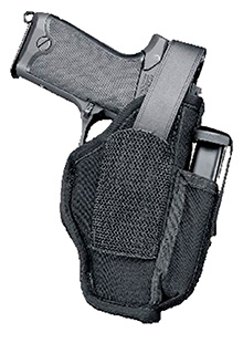 Uncle Mike's 70160 Sidekick Hip Holster IWB/OWB Size 16 Black Kodra Nylon Belt Clip Fits Med/Large Semi Autos Fits 3.25-3.75" Barrel Ambidextrous