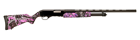 Stevens 22561 320 Field Youth 20 Gauge Pump 3" 5+1 22" Matte Black Vent Rib Barrel, Matte Black Aluminum Drilled  &  Tapped Receiver, Fixed Muddy Girl Synthetic Stock Right, Ambidextrous
