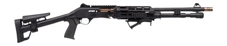 Panzer Arms PAM4NCSBBTMFSS M4 Pro AI 12 Gauge Semi-Auto 3" 5+1 18.50" Black Ported Barrel, Black Aluminum Receiver w/Picatinny Rail, Skeleton Stock