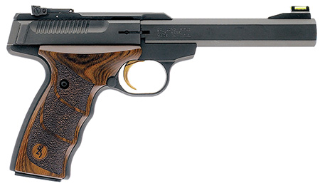 Browning 051428490 Buck Mark Plus UDX *CA Compliant 22 LR 10+1 5.50" Matte Black Slab Side Barrel, Matte Black Serrated Slide  &  Aluminum Frame, Finger Groove Laminate Grip