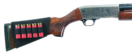 Uncle Mike's 88493 Buttstock Shell Holder  Black Neoprene 5rd Shotgun