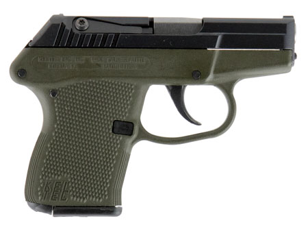 Kel-Tec P32BGRN P-32  32 ACP Caliber with 2.68" Barrel, 7+1 Capacity, Green Finish Aluminum Frame, Serrated Blued Steel Slide  &  Green Polymer Grip