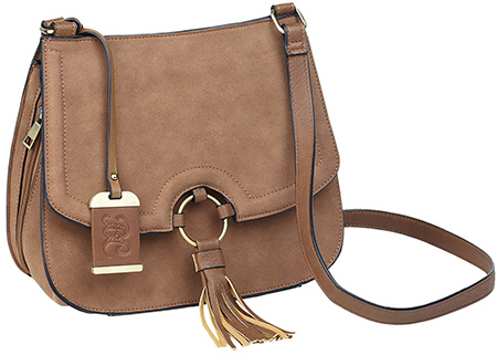 Bulldog BDP034 Cross Body Purse w/Holster Tan Suede Most Sm Pistols  &  Revolvers Right Hand