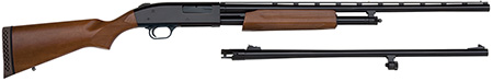 Mossberg 54282 500 Combo Full Size 20 Gauge Pump 3" 5+1 Blued 26" Slugster/24" Fully-Rifled Barrels, Blued Steel Receiver, Fixed Wood Stock, Right Hand, Fully Rifled Bore Barrel
