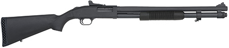 Mossberg 51663 590A1  12 Gauge Pump 3" 8+1 20" Black Parkerized Heavy-Walled Barrel, Black Parkerized Drilled  &  Tapped Receiver, Black Fixed Synthetic Stock