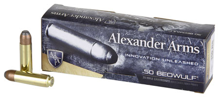 Alexander Arms AB400FPBOX   50Beowulf 400gr Flat Point 20 Per Box/10 Case