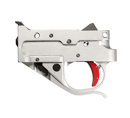 Timney Triggers 10222C16 Replacement Trigger  Single-Stage Curved Trigger with 2.75 lbs Draw Weight  &  Silver/Red Finish for Ruger 10/22