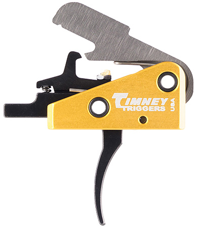 Timney Triggers 667S Competition Trigger  Single-Stage Curved Trigger with 3 lbs Draw Weight  &  Black/Gold Finish for AR-15