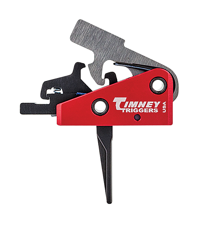 Timney Triggers 662SST Targa Short Trigger  Two-Stage Straight Trigger with 2 lbs Draw Weight  &  Black/Red Finish for AR-Platform