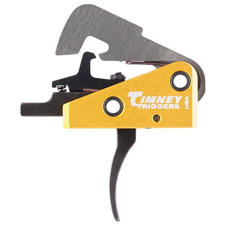 Timney Triggers 670 Competition Trigger  Single-Stage Curved Trigger with 4 lbs Draw Weight  &  Black/Gold Finish for AR-10