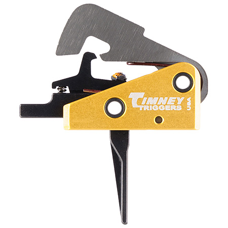 Timney Triggers 670ST Competition Trigger  Single-Stage Straight Trigger with 4 lbs Draw Weight  &  Black/Gold Finish for AR-10