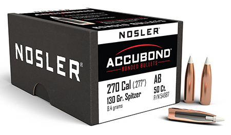 Nosler 54987 AccuBond  270Win 130gr Spitzer Point 50/Box