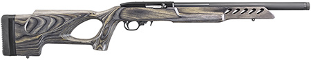 Ruger 21186 10/22 Target 22 LR 10+1 16.13" Threaded Satin Blued Alloy Steel Barrel With Aluminum Alloy Sleeve, Black Laminate Thumbhole Stock, Cross-Bolt Manual Safety