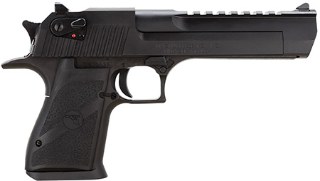 Magnum Research DE357 Desert Eagle Mark XIX 357 Mag Caliber with 6" Picatinny Rail Barrel, 9+1 Capacity, Overall  Black Finish Carbon Steel, Beavertail Frame, Serrated Slide  &   Rubber Grip
