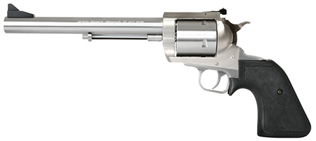 Magnum Research BFR45707 BFR Long Cylinder Large Frame 45-70 Gov 5 Shot, 7.50" Brushed Stainless Steel Barrel, Cylinder  &  Frame, Black Hogue Rubber Grip, Exposed Hammer