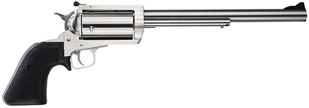 Magnum Research BFR4570 BFR Long Cylinder Large Frame 45-70 Gov 5 Shot, 10" Brushed Stainless Steel Barrel, Cylinder  &  Frame, Black Rubber Grip, Exposed Hammer