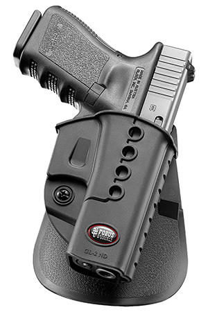 Fobus GL2E2RP Passive Retention Evolution OWB Black Polymer Paddle Compatible w/Glock 17/19/22/35 Includes Belt Loops Right Hand