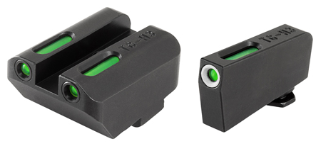 TruGlo TG13GL4A TFX  Low Suppressor Height Black Green Tritium  &  Fiber Optic White Outline Front Sight Green Tritium  &  Fiber Optic Rear Sight Compatible with Glock (Excludes MOS)