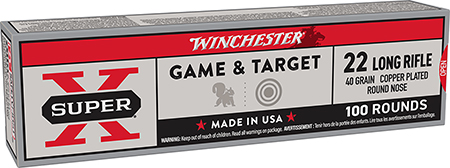 Winchester Ammo X22LRSS1 Super X  22LR 40gr Super Speed Round Nose Copper Plated 100 Per Box/20 Case