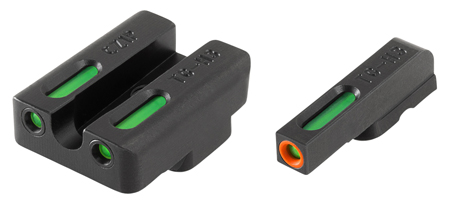 TruGlo TG13CZ1PC TFX Pro  Black | Green Tritium  &  Fiber Optic Orange Outline Front Sight Green Tritium  &  Fiber Optic Rear Sight