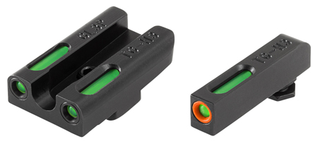 TruGlo TG13GL3PC TFX Pro  Black | Green Tritium  &  Fiber Optic Orange Outline Front Sight Green Tritium  &  Fiber Optic Rear Sight