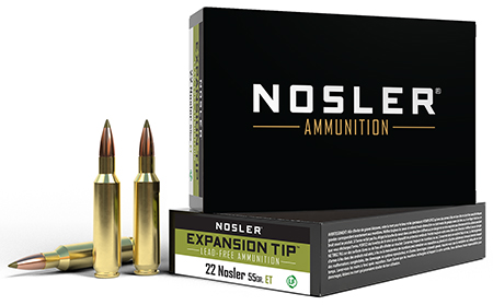 Nosler 40140 E-Tip Lead Free 22Nosler 55gr E Tip Lead Free 20 Per Box/10 Case