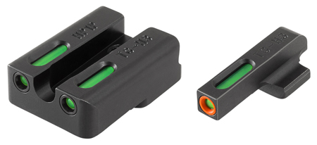 TruGlo TG13HP1PC TFX Pro  Black | Green Tritium  &  Fiber Optic Orange Outline Front Sight Green Tritium  &  Fiber Optic Rear Sight