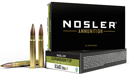 Nosler 40393 E-Tip  9.3mmx62Mauser 250gr E Tip Lead Free 20 Per Box/10 Case