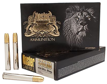 Nosler 40630 Trophy Grade Safari  458Lott 500gr Nosler Solid Flat Nose 20 Per Box/10 Case