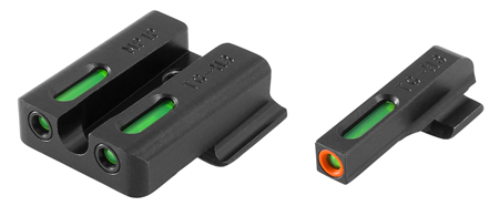TruGlo TG13MP1PC TFX Pro  Black | Green Tritium  &  Fiber Optic Orange Outline Front Sight Green Tritium  &  Fiber Optic Rear Sight