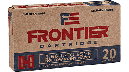 Frontier Cartridge FR240 Centerfire Rifle  5.56x45mmNATO 55gr Hollow Point Match 20 Per Box/25 Case