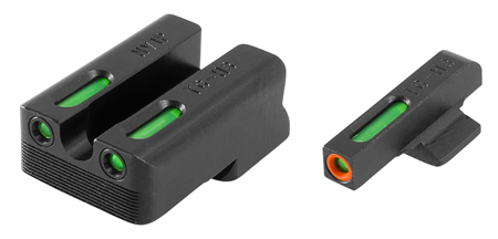 TruGlo TG13NV1PC TFX Pro  Black | Green Tritium  &  Fiber Optic Orange Outline Front Sight Green Tritium  &  Fiber Optic Rear Sight
