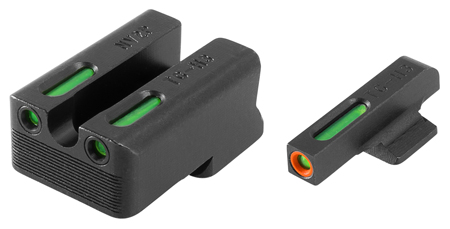 TruGlo TG13NV3PC TFX Pro  Black | Green Tritium  &  Fiber Optic Orange Outline Front Sight Green Tritium  &  Fiber Optic Rear Sight