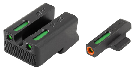 TruGlo TG13NV4PC TFX Pro  Black | Green Tritium  &  Fiber Optic Orange Outline Front Sight Green Tritium  &  Fiber Optic Rear Sight