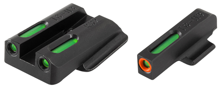 TruGlo TG13RS2PC TFX Pro  Black | Green Tritium  &  Fiber Optic Orange Outline Front Sight Green Tritium  &  Fiber Optic Rear Sight