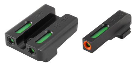 TruGlo TG13SG2PC TFX Pro  Black | Green Tritium  &  Fiber Optic Orange Outline Front Sight Green Tritium  &  Fiber Optic Rear Sight
