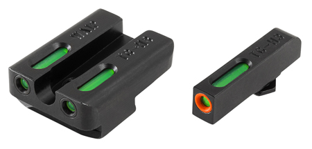 TruGlo TG13WA1PC TFX Pro  Black | Green Tritium  &  Fiber Optic Orange Outline Front Sight Green Tritium  &  Fiber Optic Rear Sight