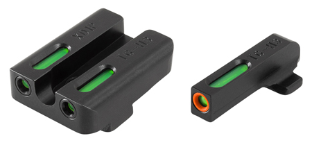 TruGlo TG13XD1PC TFX Pro  Black | Green Tritium  &  Fiber Optic Orange Outline Front Sight Green Tritium  &  Fiber Optic Rear Sight