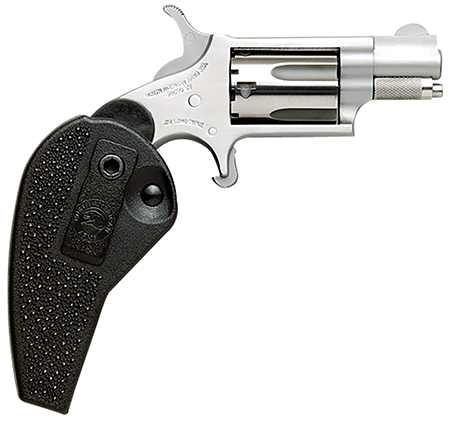 North American Arms 22MSHG Mini-Revolver  Compact Frame 22 WMR 5 Shot 1.13" Stainless Steel Barrel, Frame  &  Cylinder, Black Synthetic Holster Grip, Exposed Hammer
