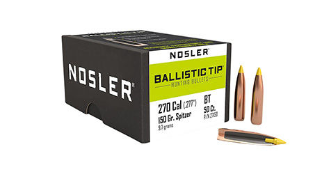 Nosler 27150 Ballistic Tip  270Caliber 150gr Spitzer 50/Box