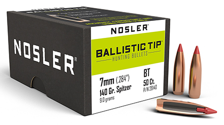 Nosler 28140 Ballistic Tip  7mm 140gr Spitzer 50/Box