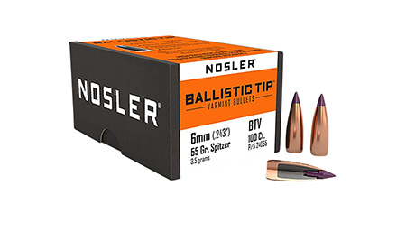 Nosler 24055 Ballistic Tip  6mm 55gr Spitzer 100/Box