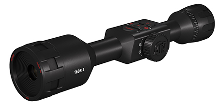ATN TIWST4381A Thor 4 384 Thermal Rifle Scope Black Anodized 1.25-5x Multi Reticle 384x288, 60Hz Resolution Features Rangefinder