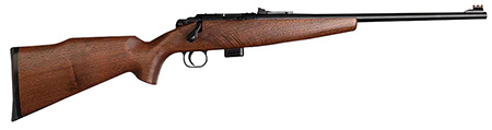 Crickett KSA20411 Model 722 Sporter Compact Youth 22 LR 7+1 16.25" Blued Barrel  &  Receiver, Fixed Front/Adjustable Rear Sights, Walnut Stock w/13.5" LOP, Rebounding Firing Pin Safety